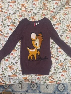 Disney Bambi Sweater Burgundy Size 2